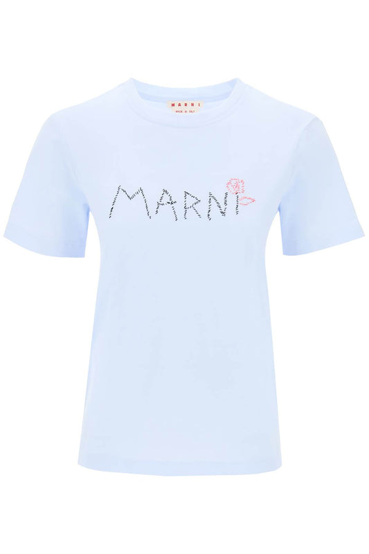 Marni Marni hand-embroidered logo t-shirt