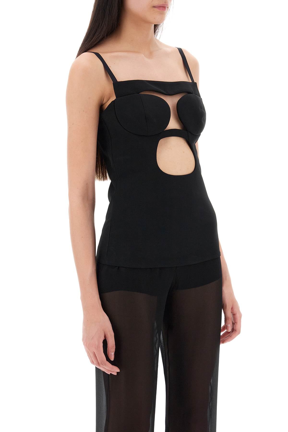 Nensi Dojaka Nensi dojaka cut-out top with padded cup