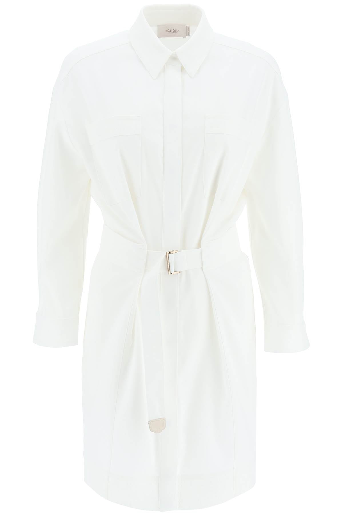 Agnona Agnona belted twill shirt dress