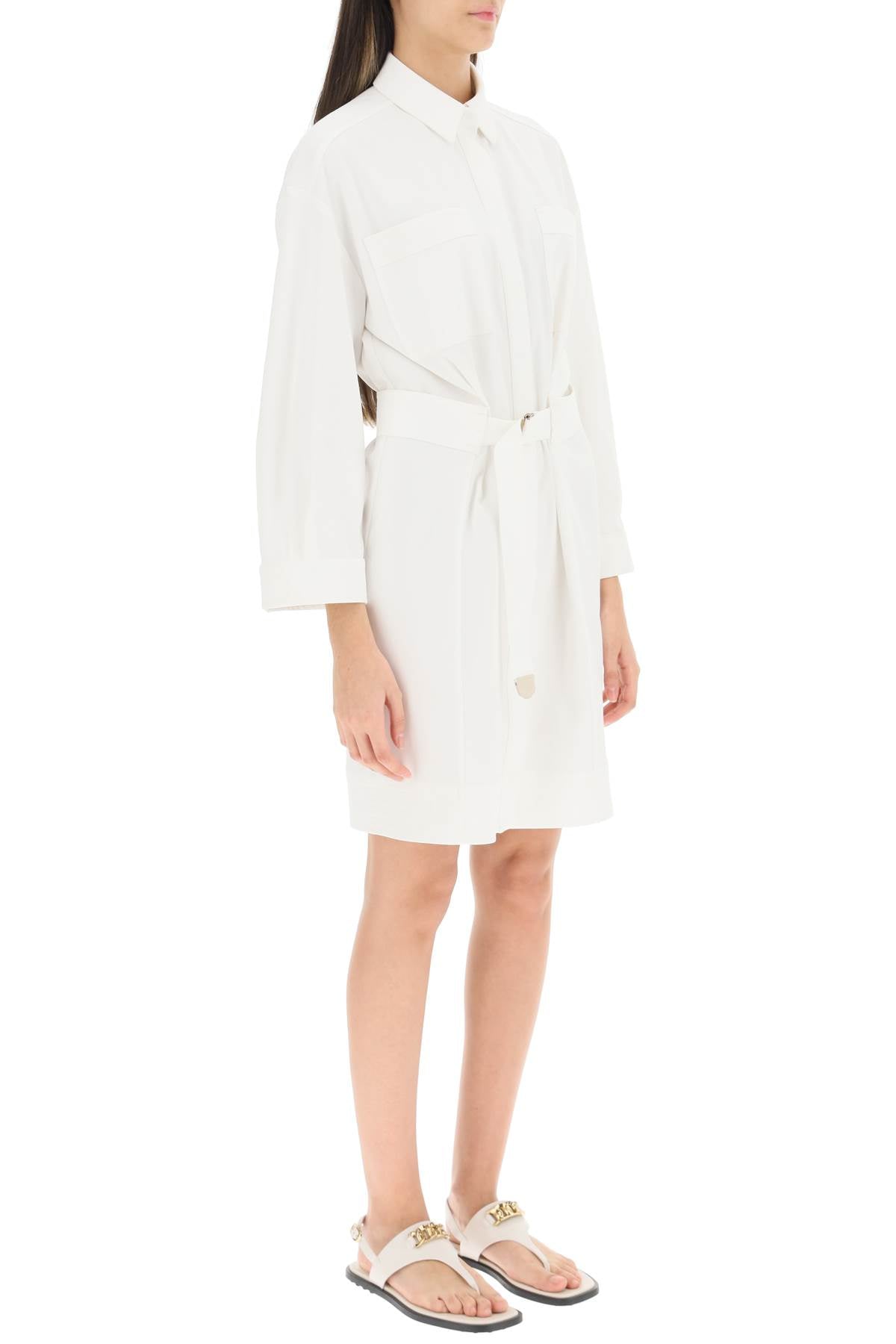 Agnona Agnona belted twill shirt dress