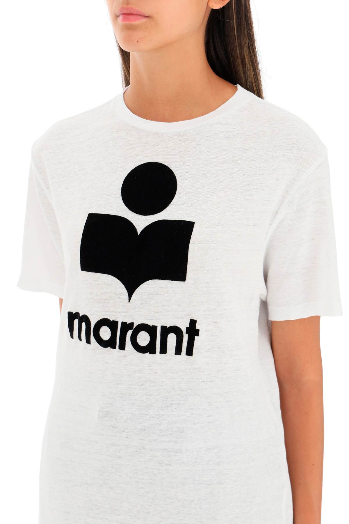 Marant ETOILE Isabel marant etoile zewel t-shirt with flocked logo