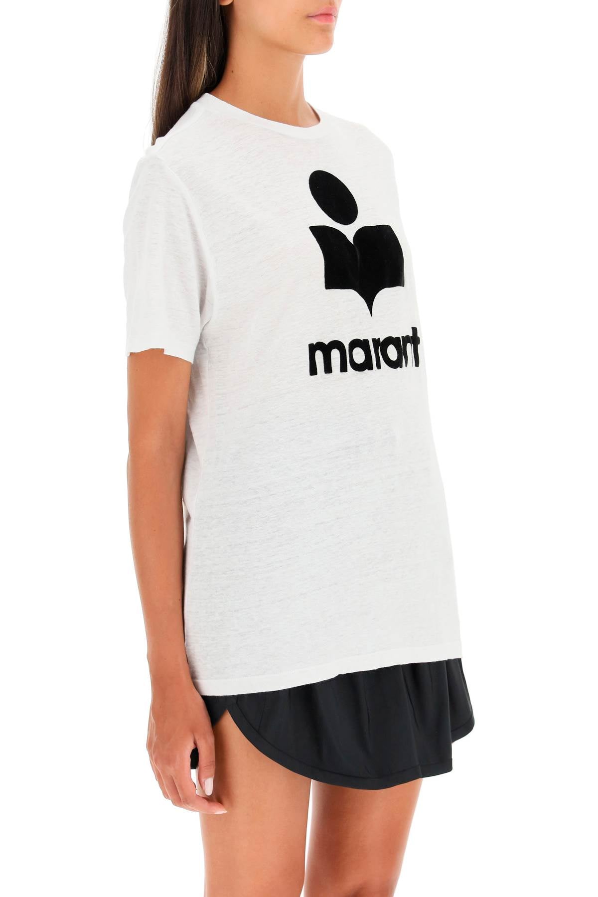 Marant ETOILE Isabel marant etoile zewel t-shirt with flocked logo