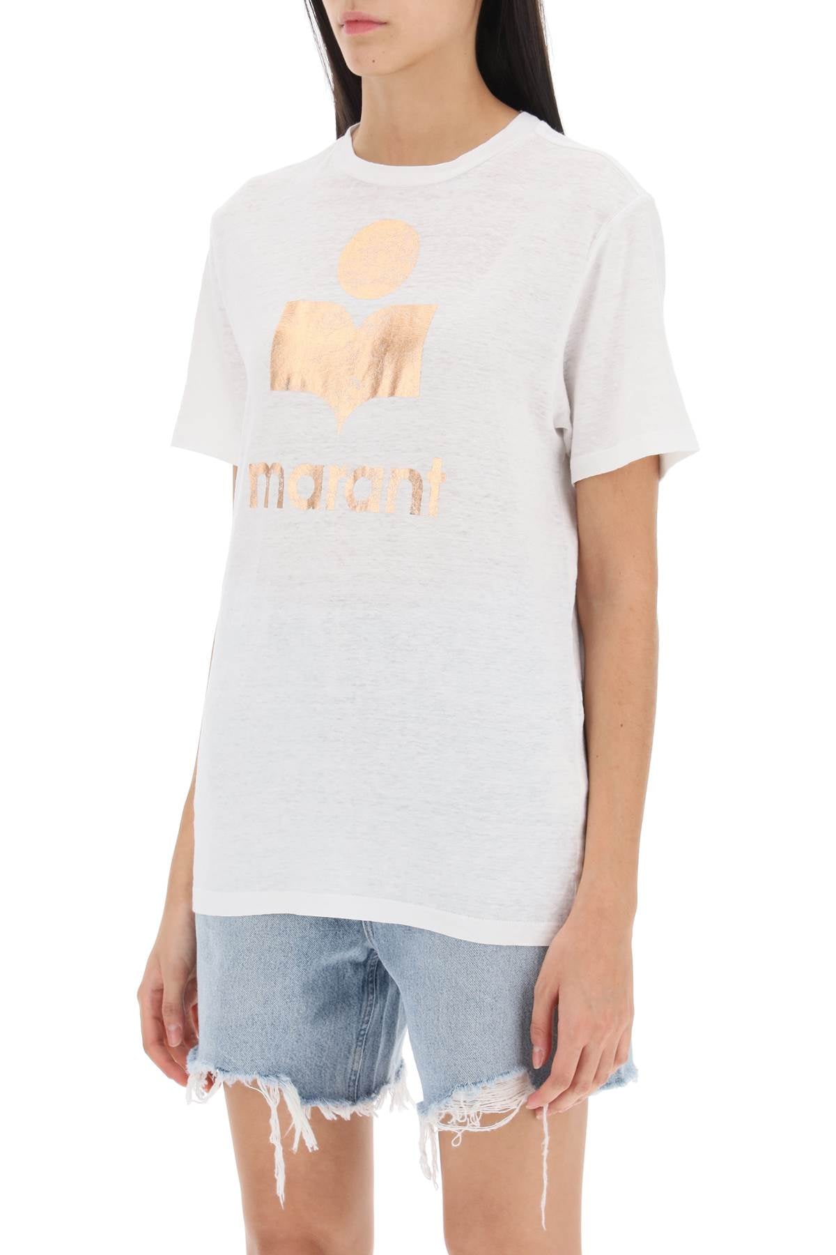 Marant ETOILE Isabel marant etoile zewel t-shirt with metallic logo print