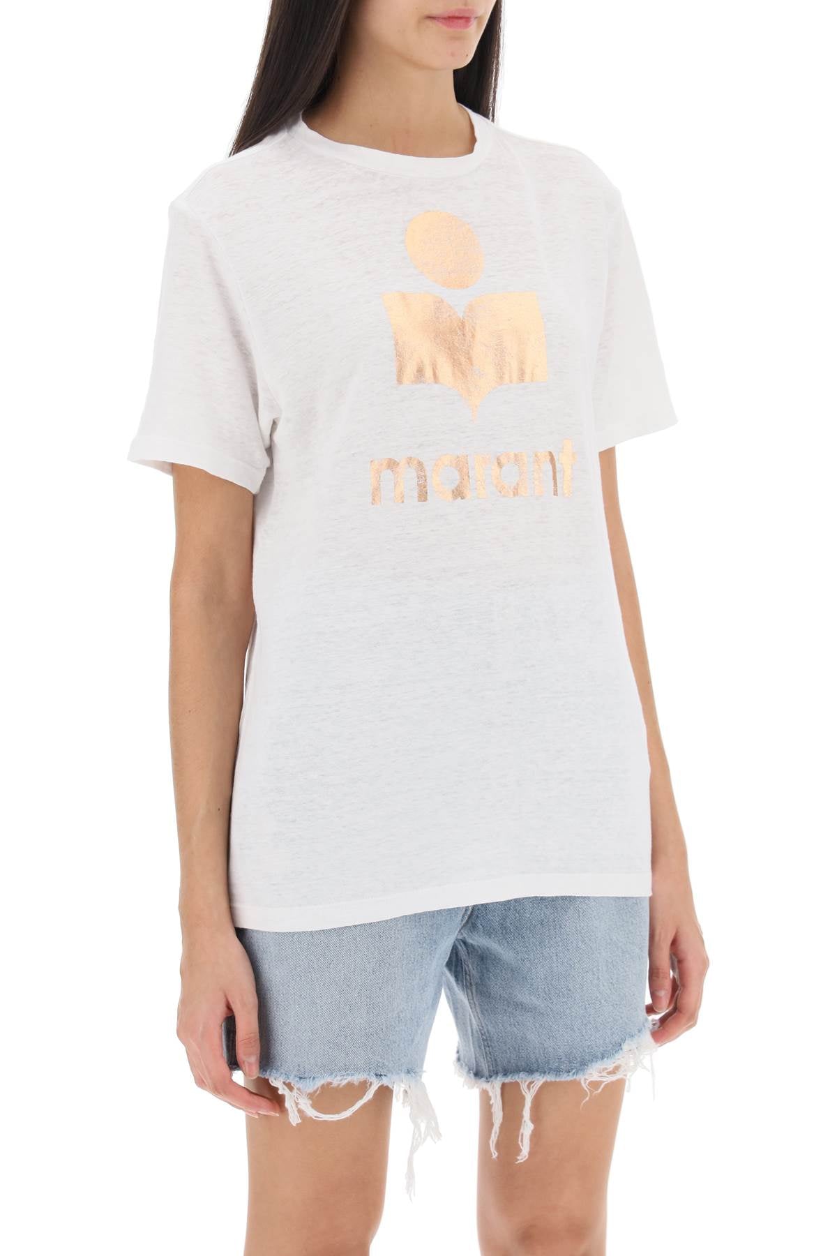 Marant ETOILE Isabel marant etoile zewel t-shirt with metallic logo print