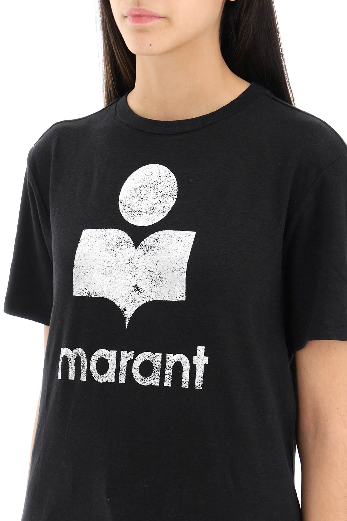 Marant ETOILE Isabel marant etoile zewel t-shirt with metallic logo print