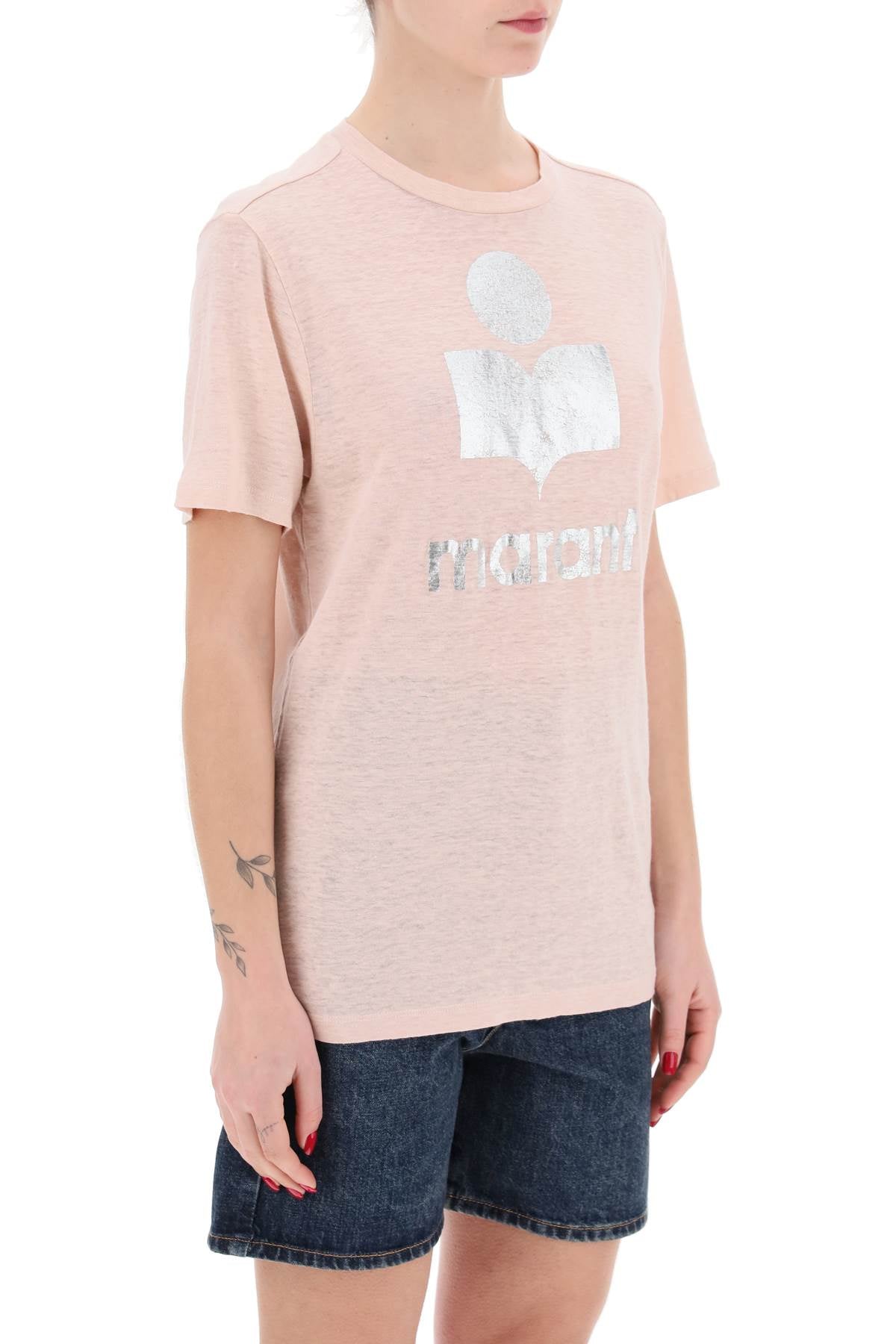 Marant ETOILE Isabel marant etoile zewel t-shirt with metallic logo print