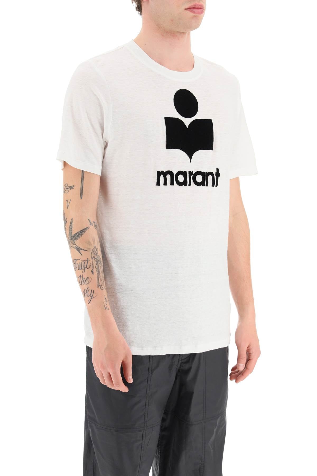 Marant Marant 'karman' logo linen t-shirt