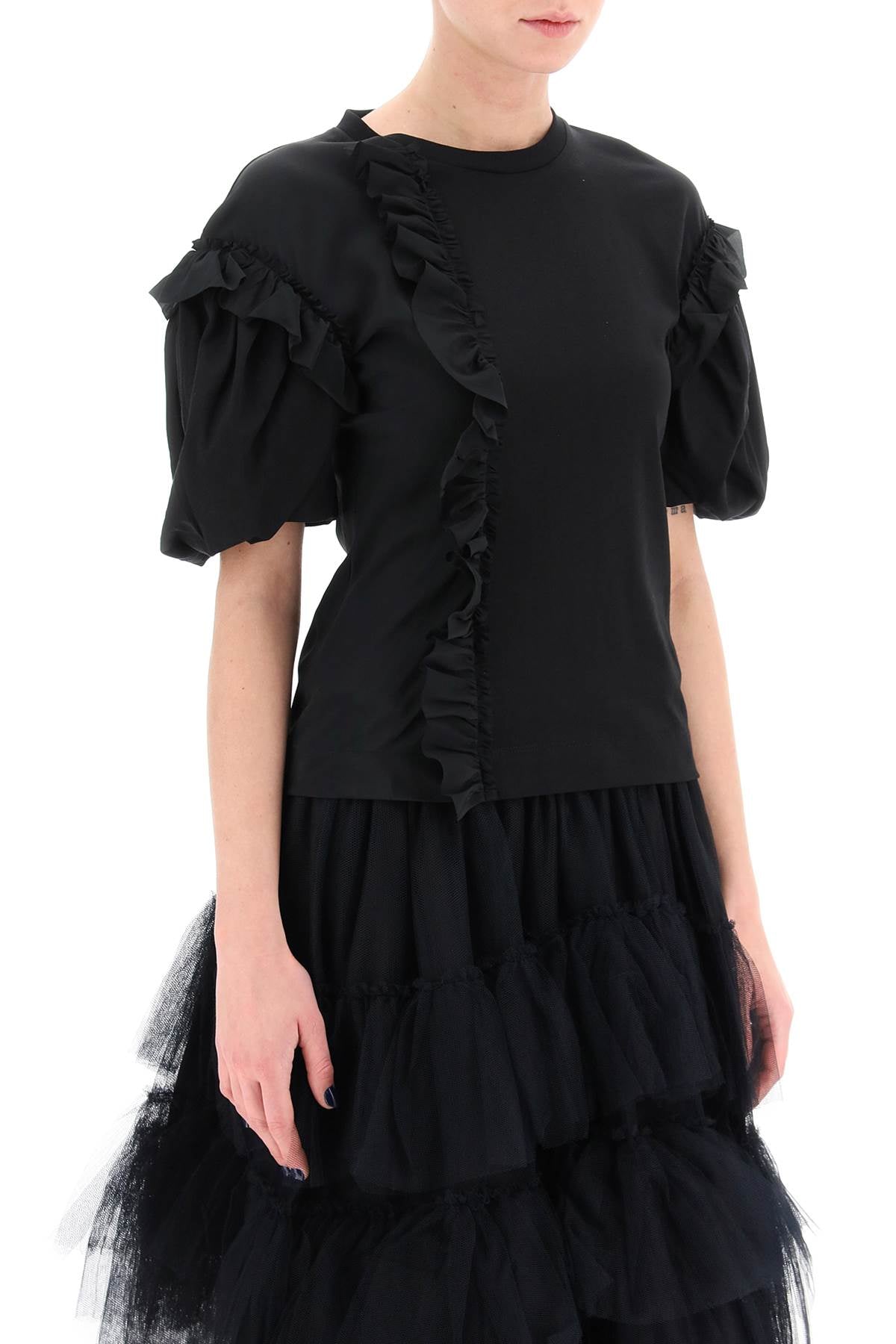 Simone Rocha Simone rocha ruffled jersey and organdie t-shirt