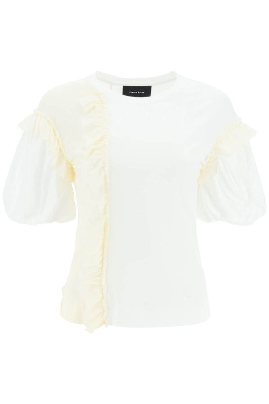 Simone Rocha Simone rocha ruffled jersey and organdie t-shirt