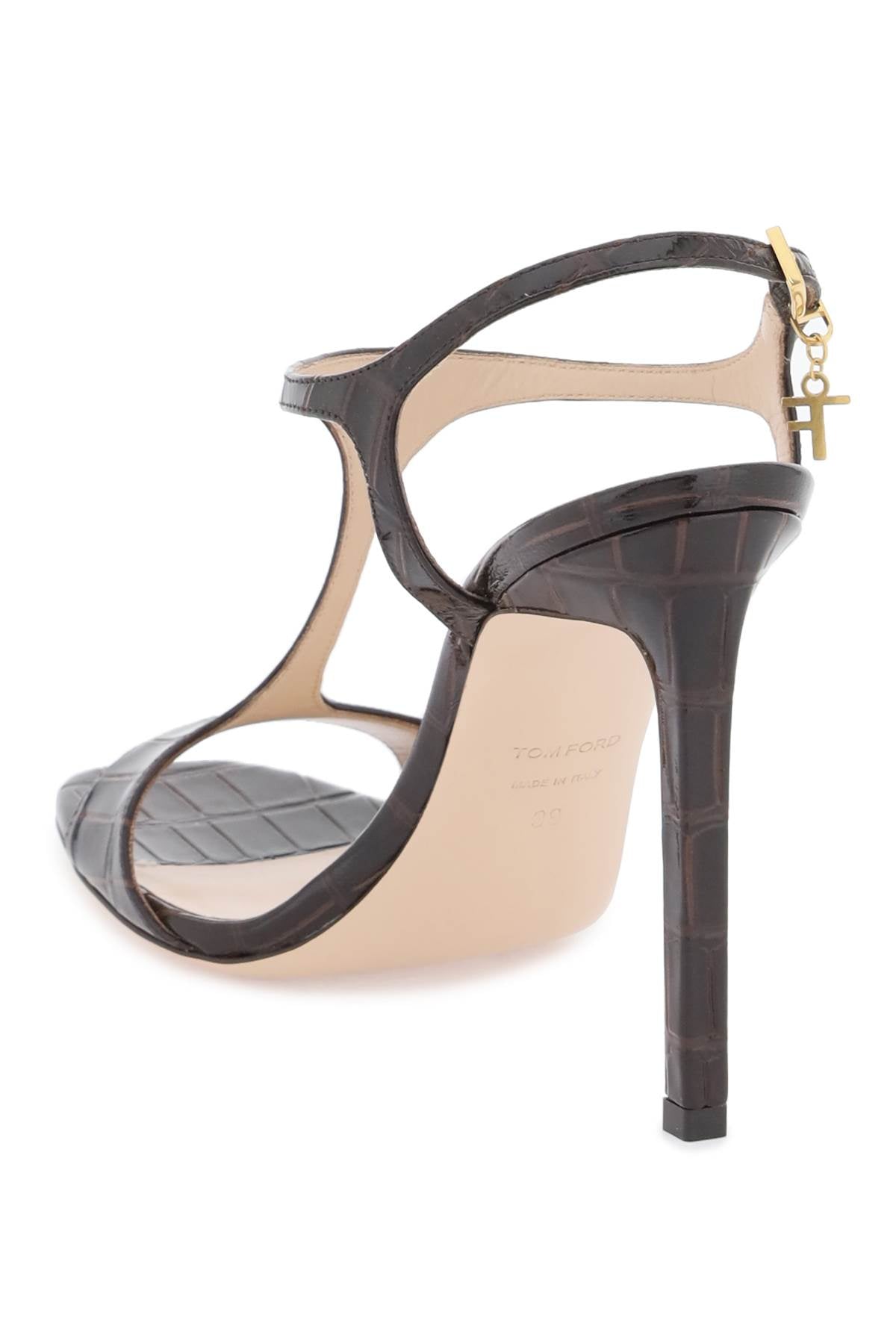 Tom Ford Tom ford angelina sandals in croco-embossed glossy leather