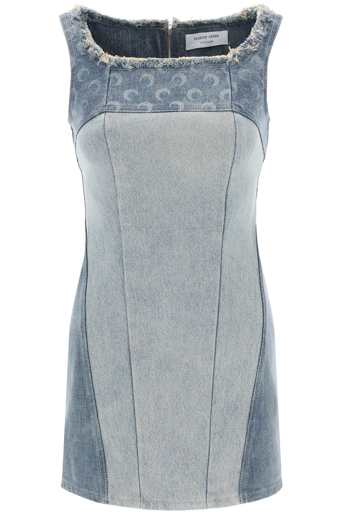 Marine Serre Marine serre regenerated-denim mini dress