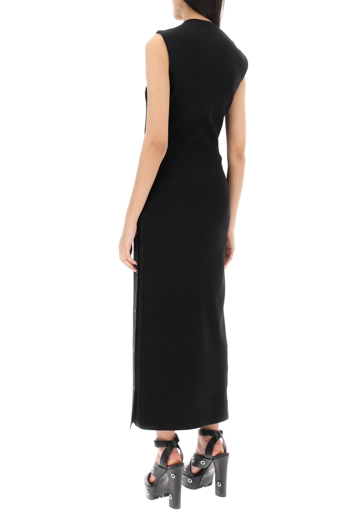 Y Project Y project dual material maxi dress with snap panels