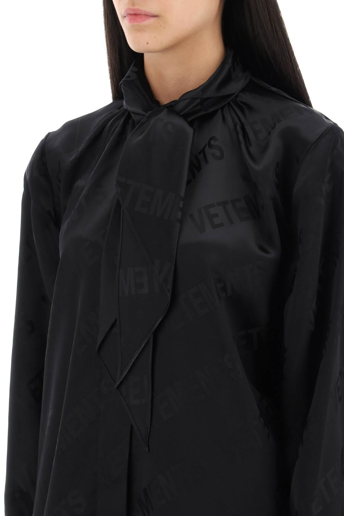 Vetements Vetements scarf collar monogram blouse