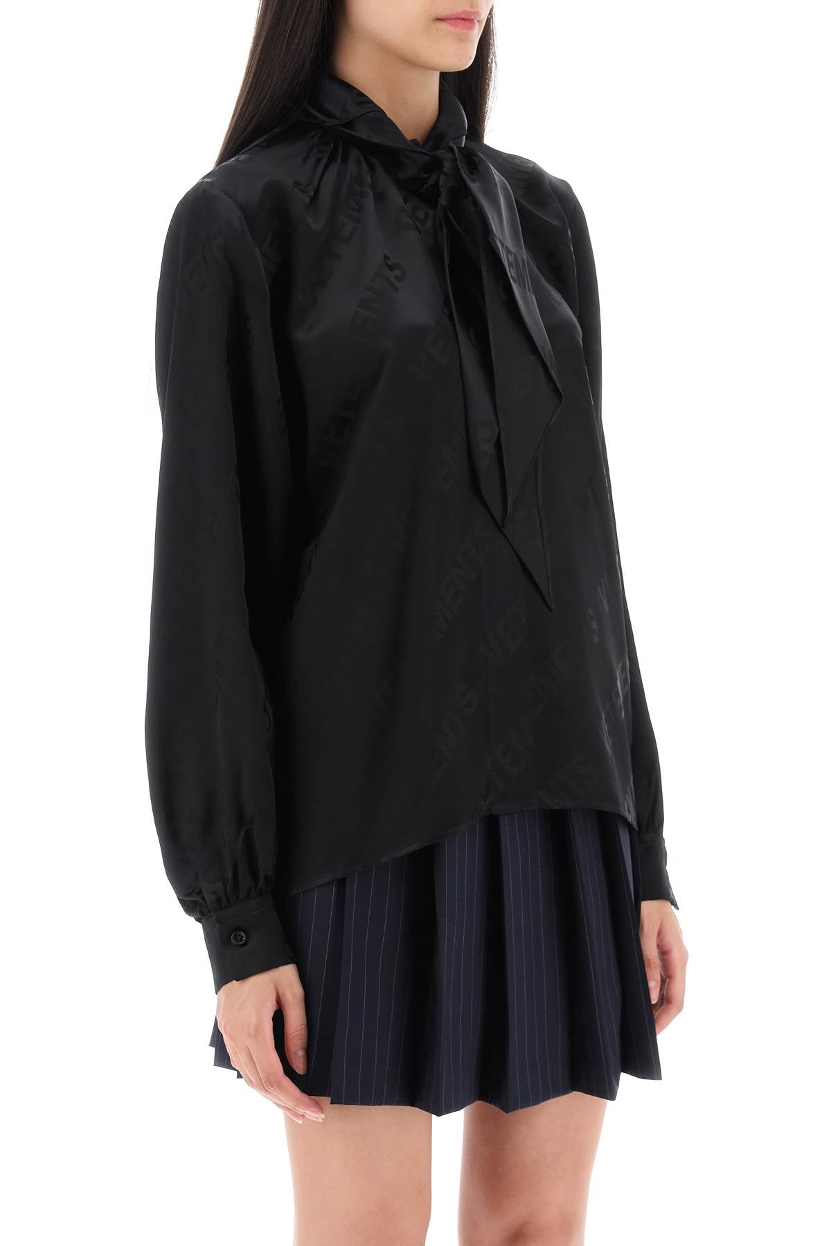 Vetements Vetements scarf collar monogram blouse