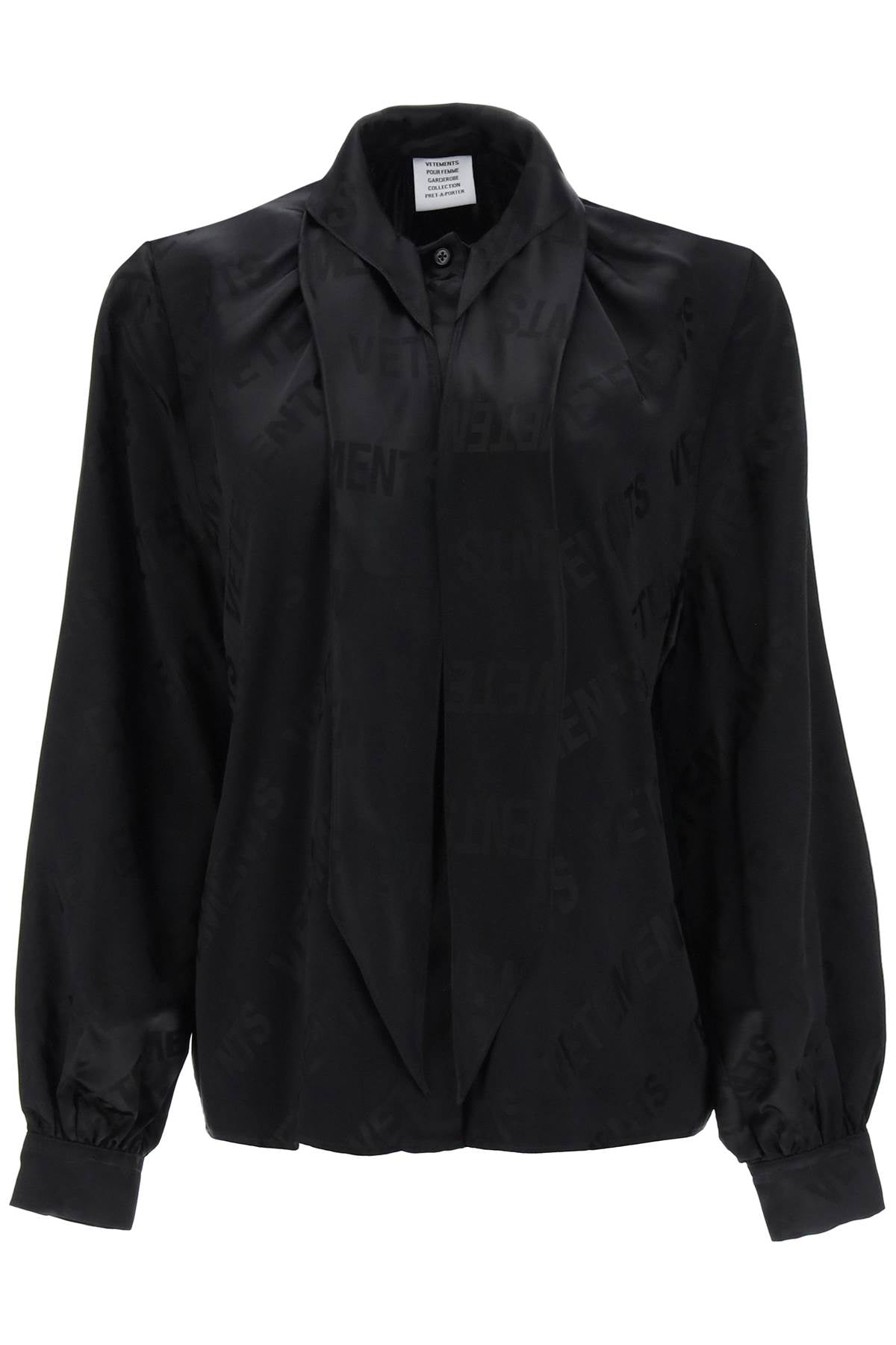 Vetements Vetements scarf collar monogram blouse