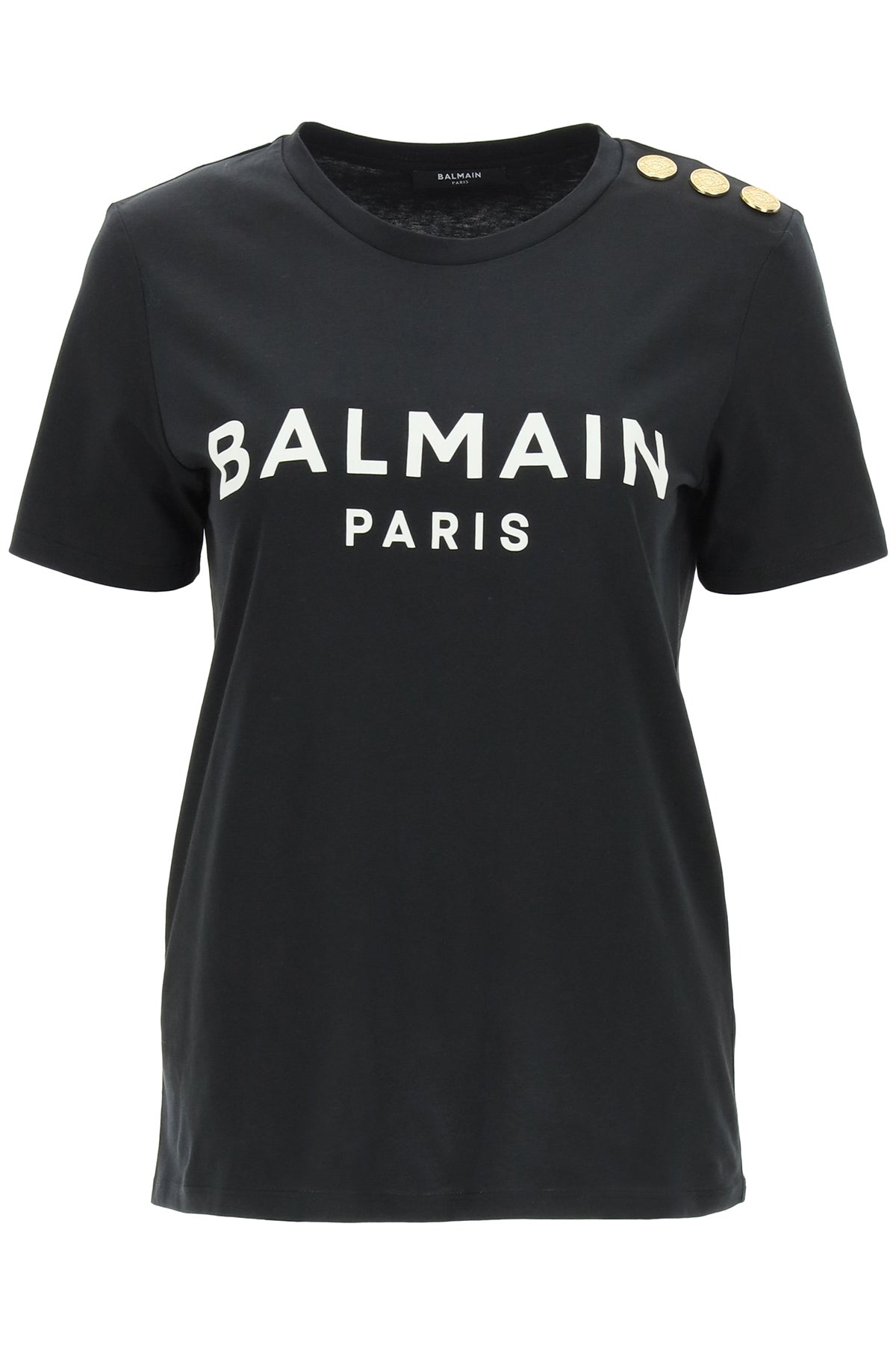 Balmain Balmain t-shirt with logo print and embossed buttons