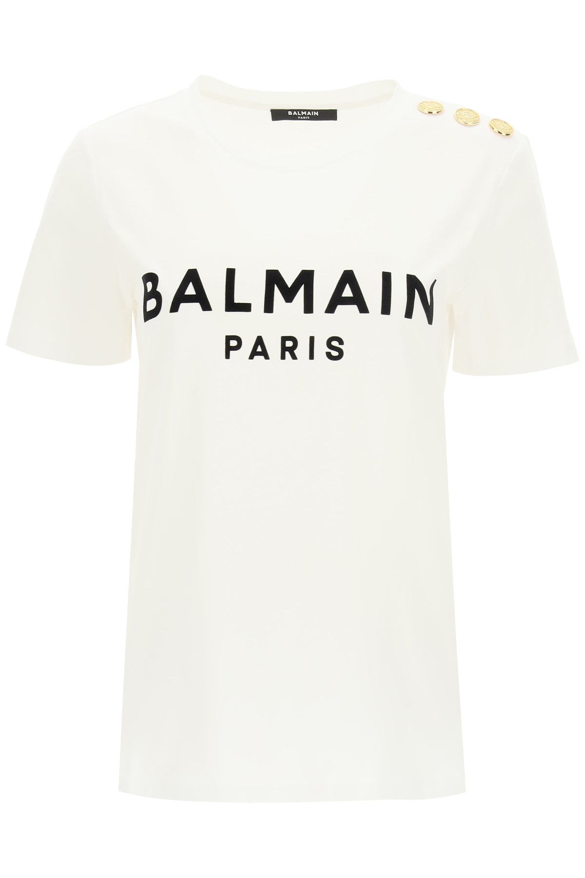 Balmain Balmain t-shirt with logo print and embossed buttons