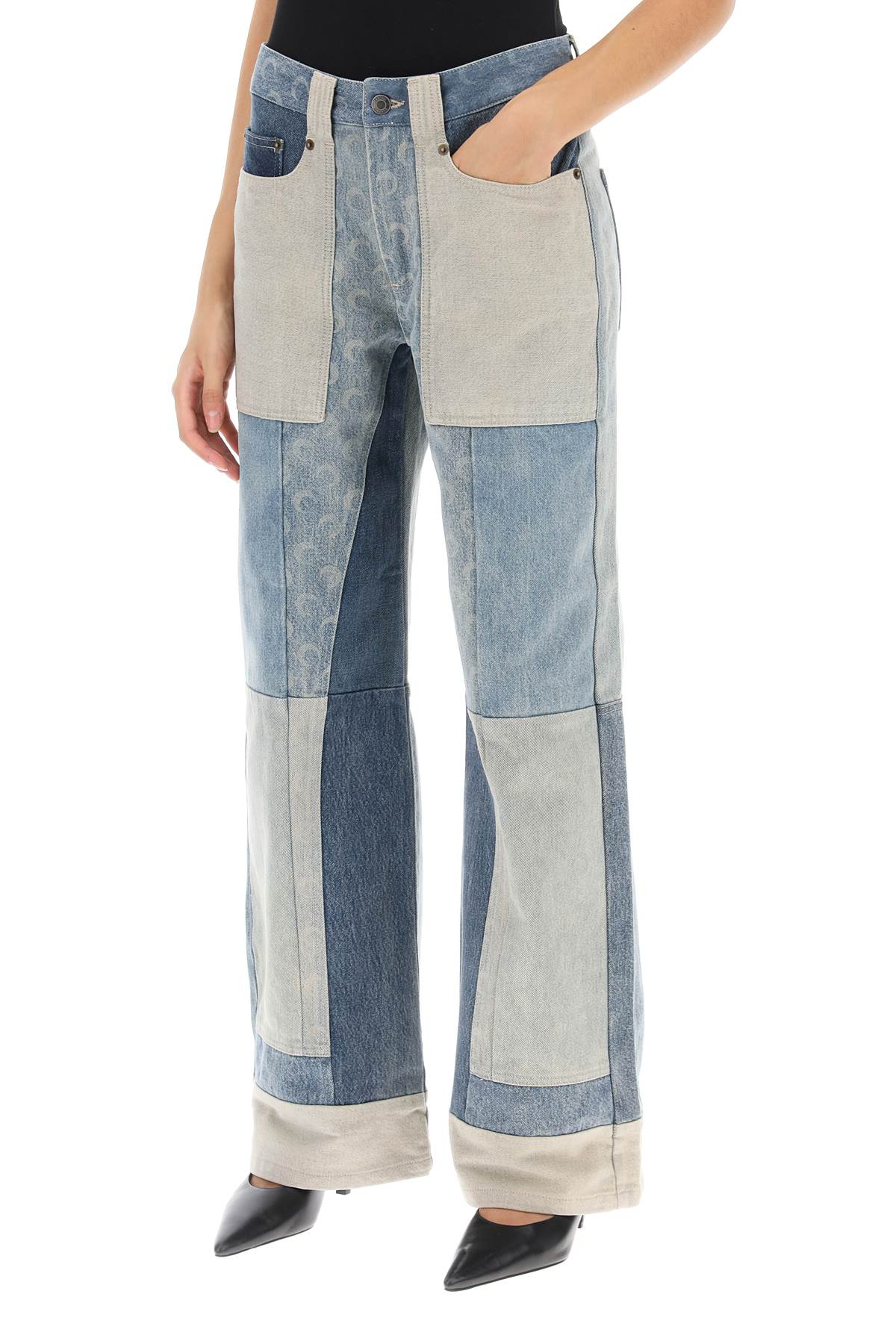 Marine Serre Marine serre regenerated wide-leg jeans