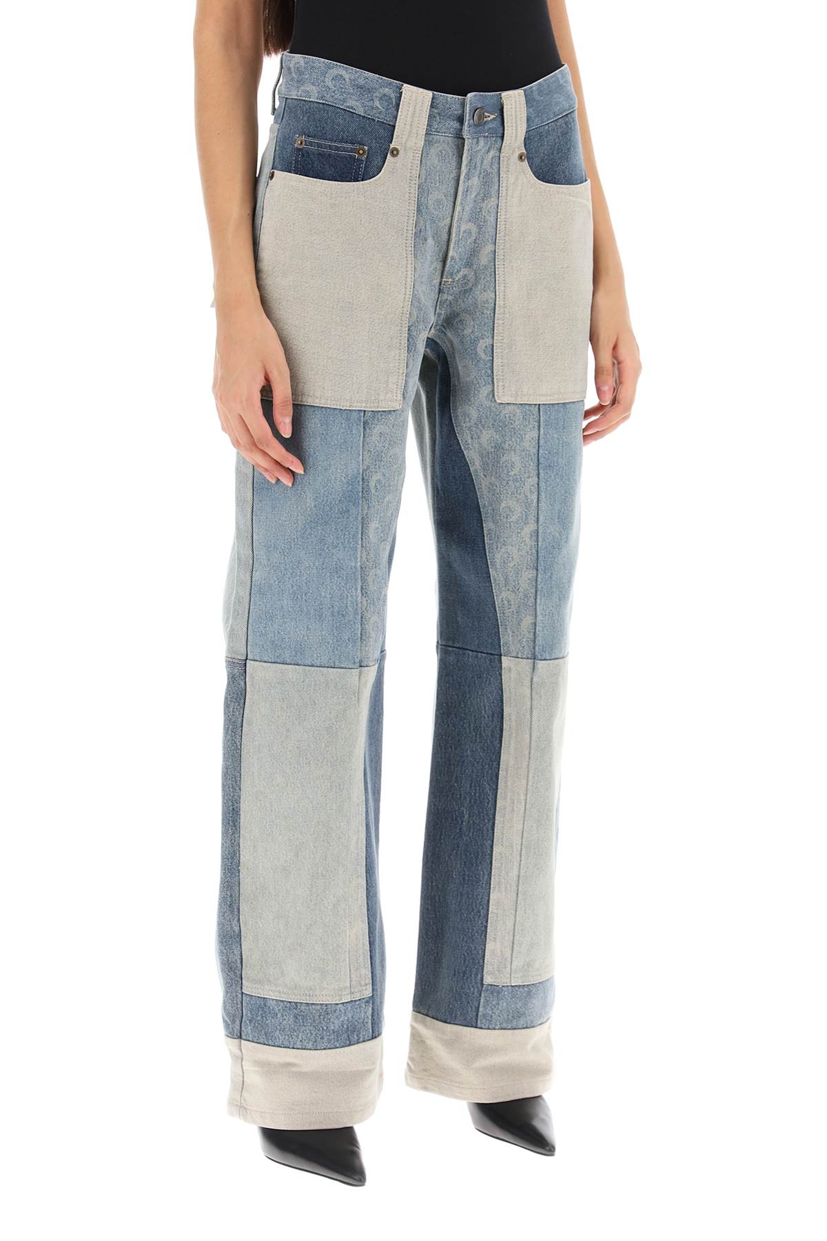 Marine Serre Marine serre regenerated wide-leg jeans