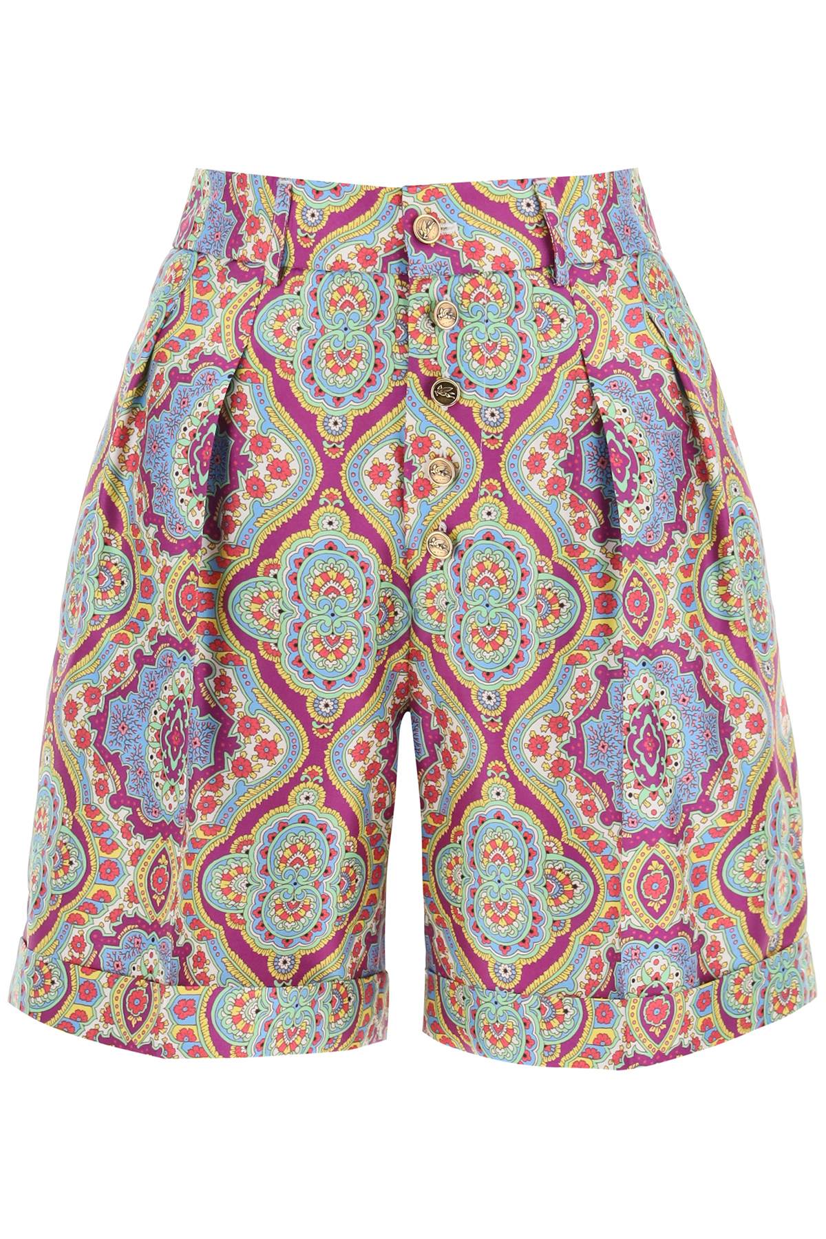 Etro Etro printed silk shorts set