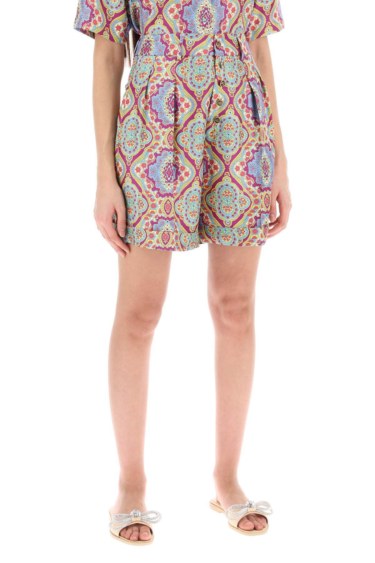 Etro Etro printed silk shorts set