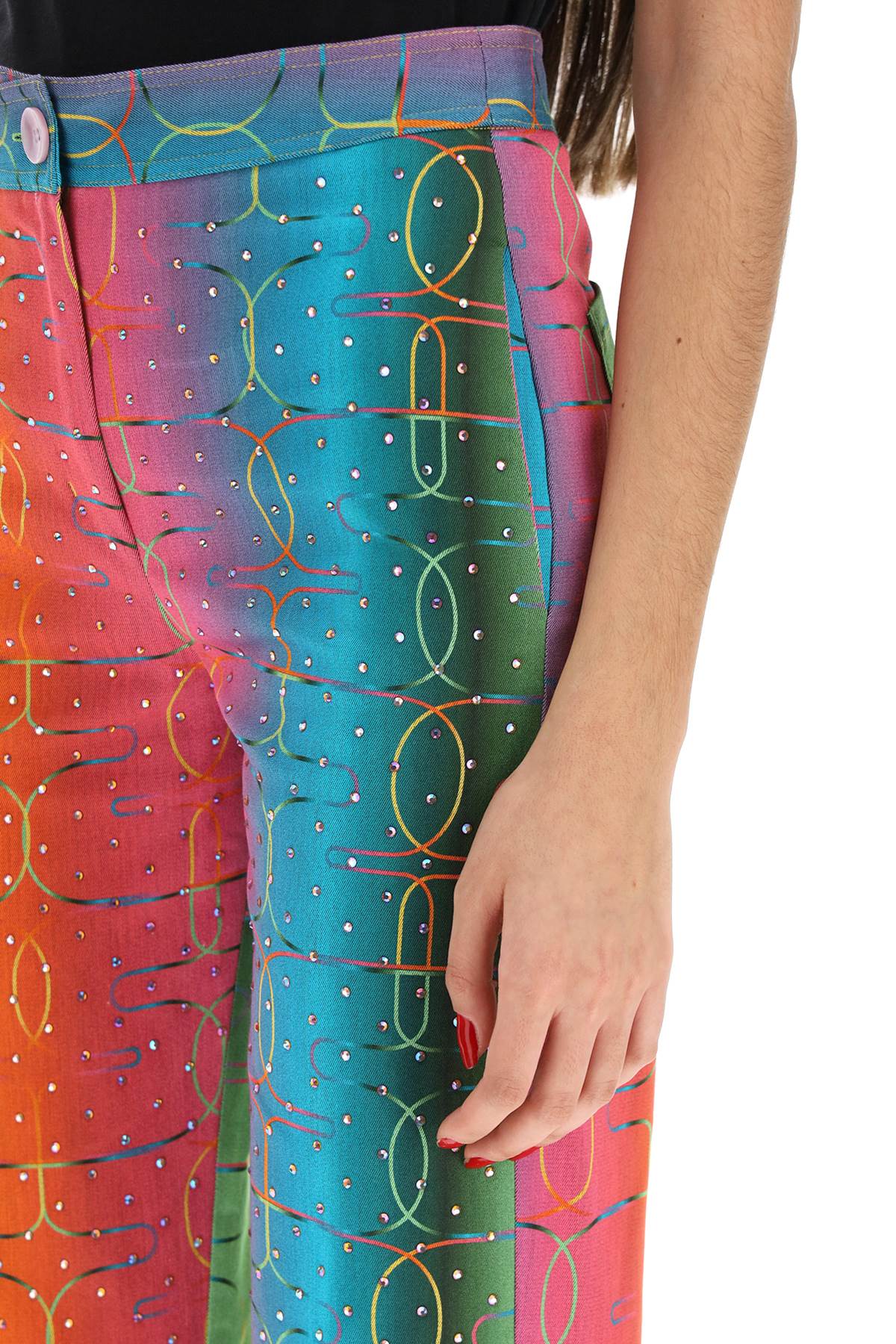 Siedres Siedres 'bery' multicolor rhinestone pants