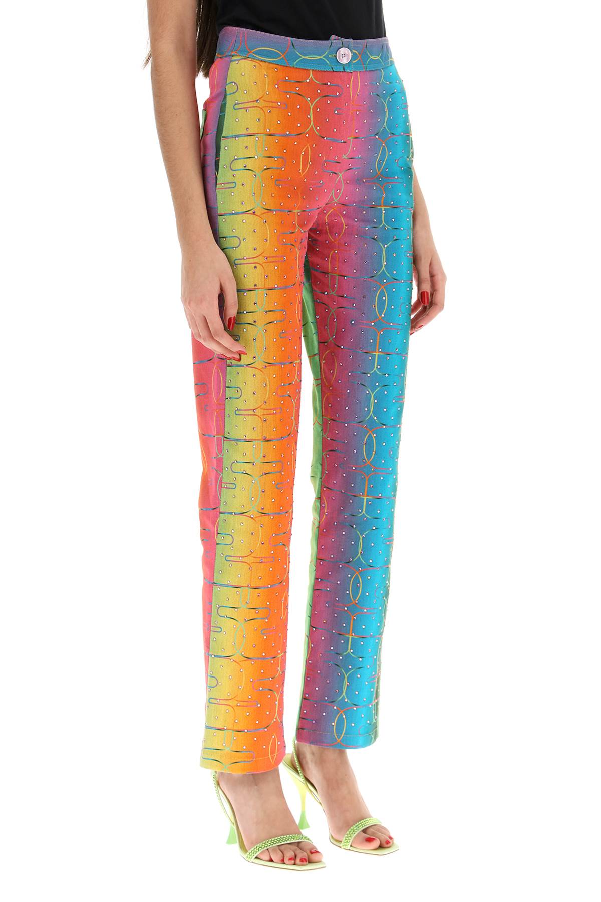 Siedres Siedres 'bery' multicolor rhinestone pants