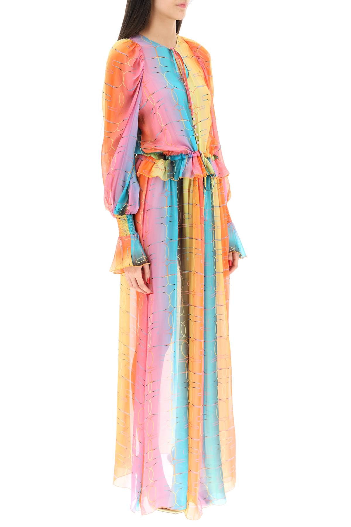 Siedres Siedres 'alora' long silk chiffon dress