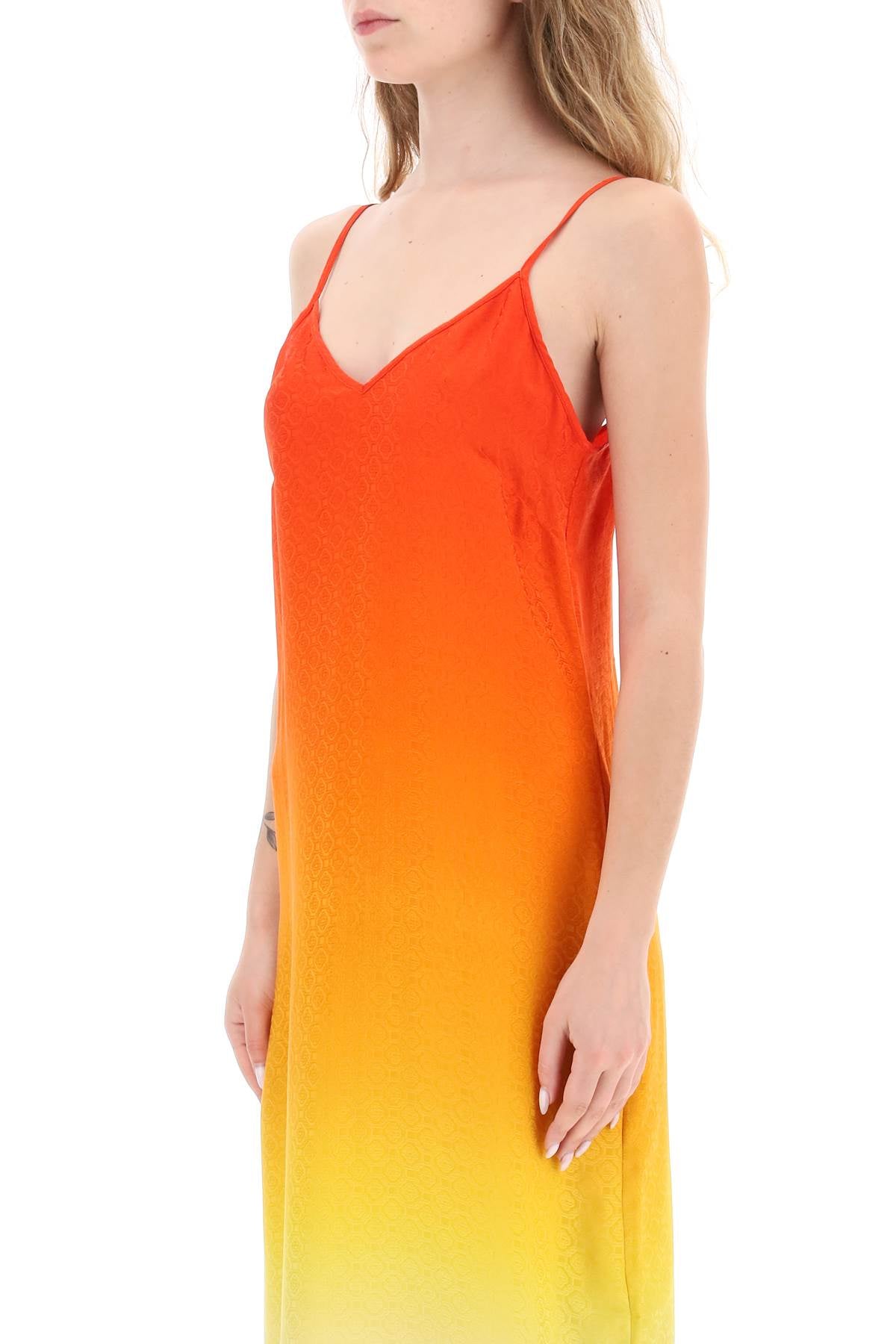 Casablanca Casablanca silk satin slip dress with gradient effect