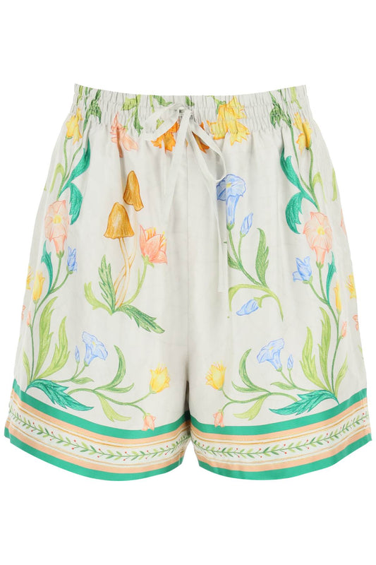 Casablanca Casablanca l'arche fleurie silk shorts