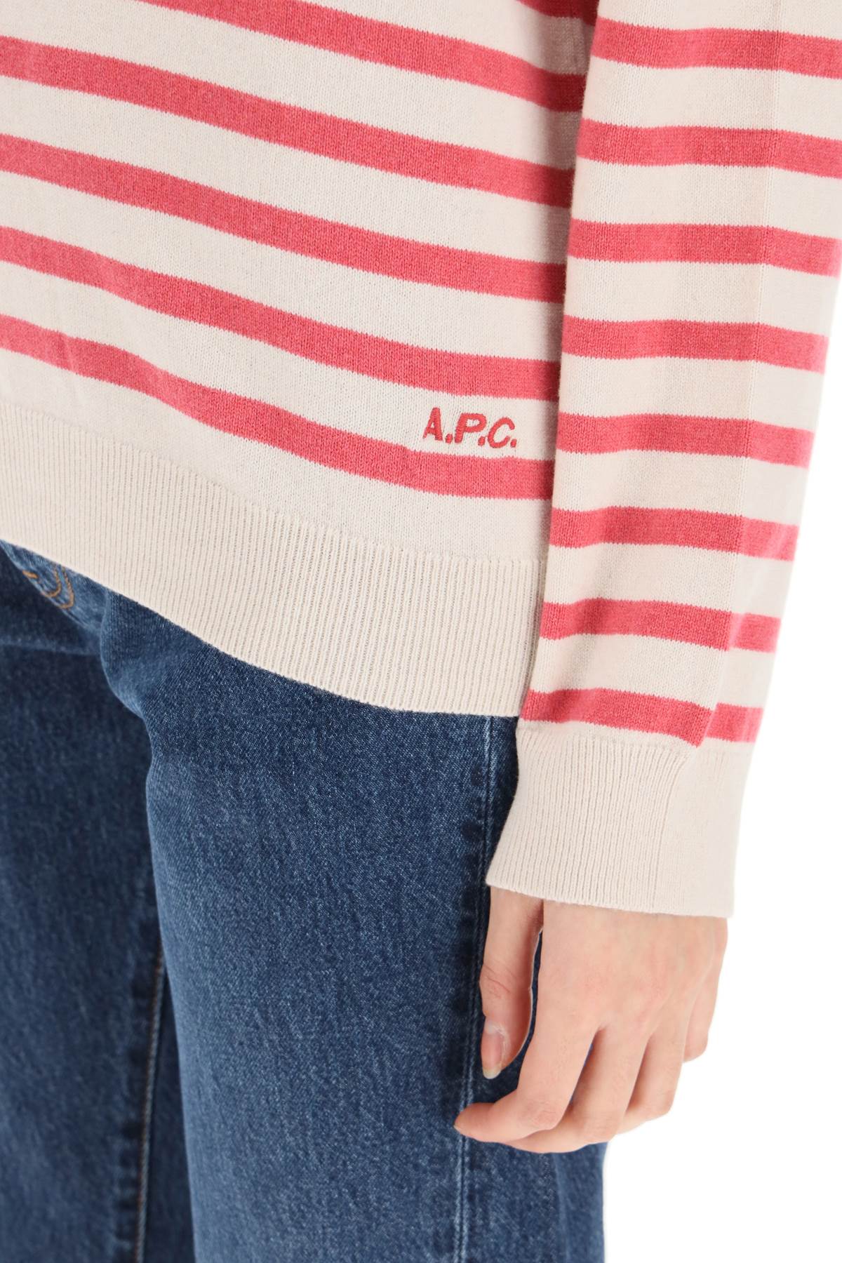 A.P.C. A.p.c. 'phoebe' striped cashmere and cotton sweater