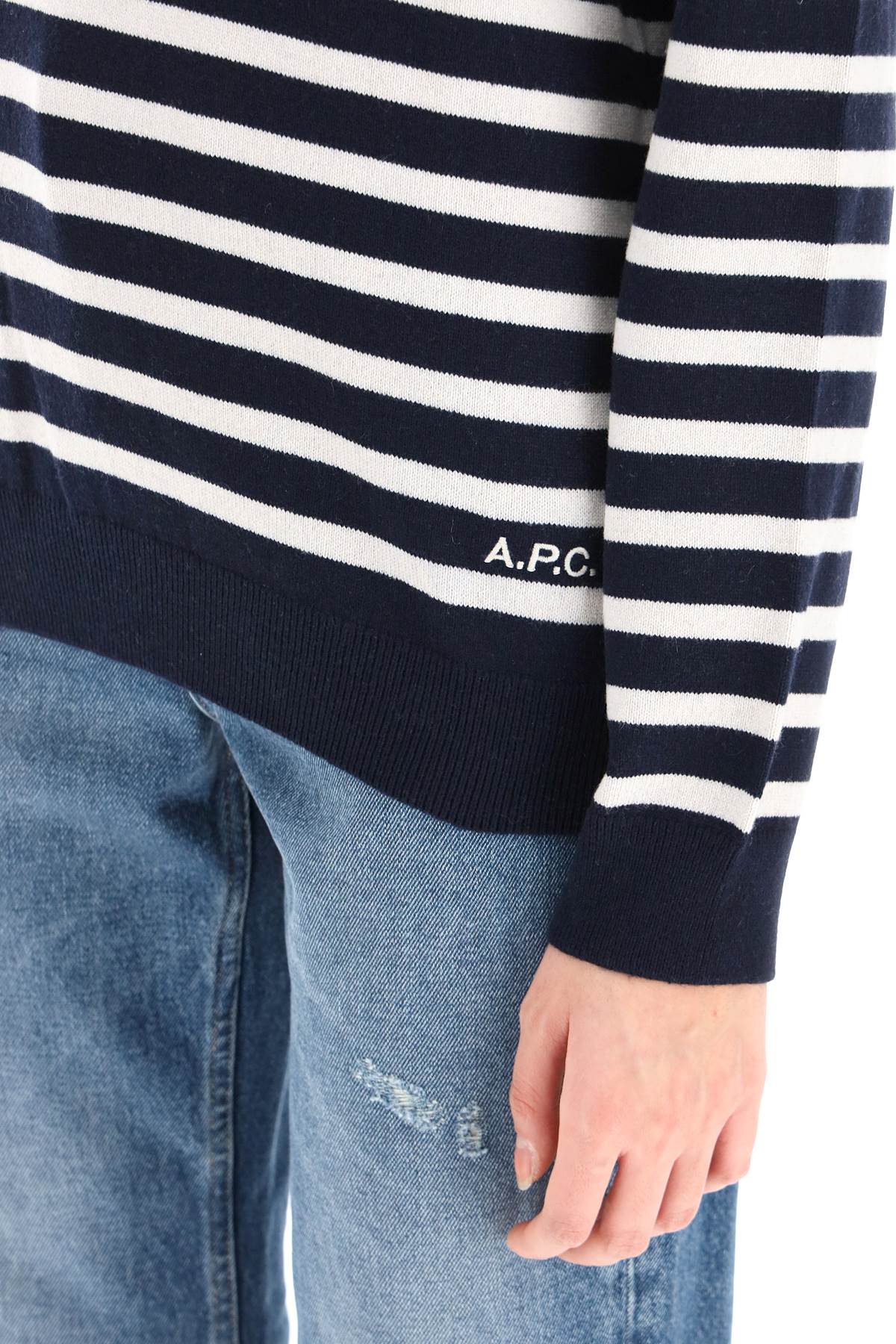 A.P.C. A.p.c. 'phoebe' striped cashmere and cotton sweater