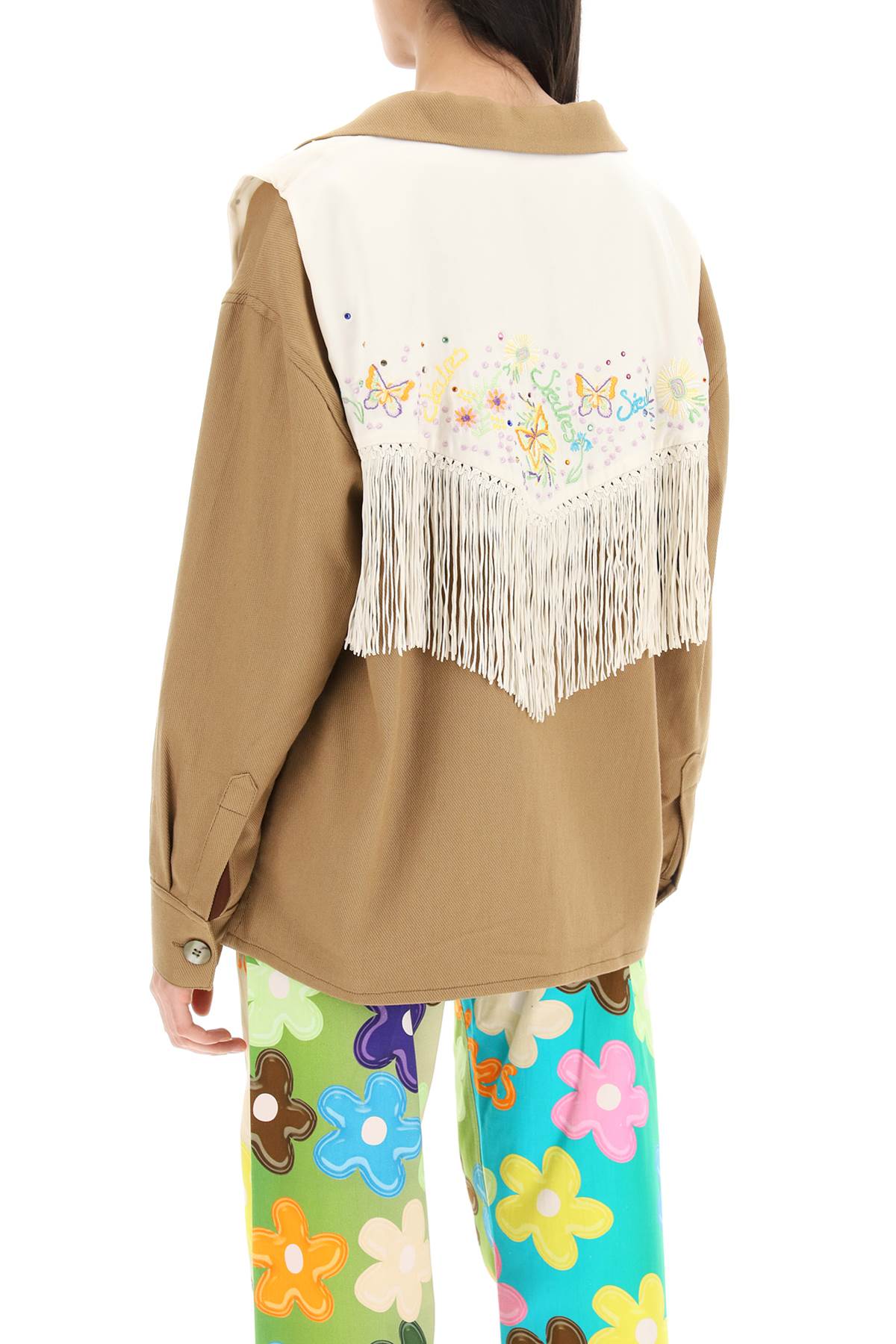 Siedres Siedres overshirt with embroidered fringed panel