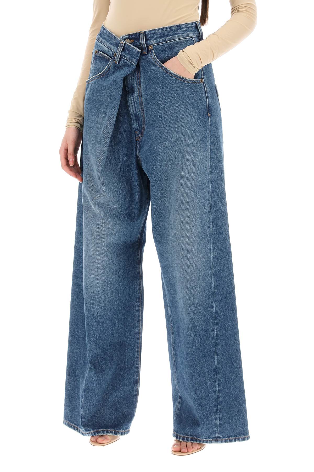 Darkpark Darkpark 'ines' baggy jeans with folded waistband