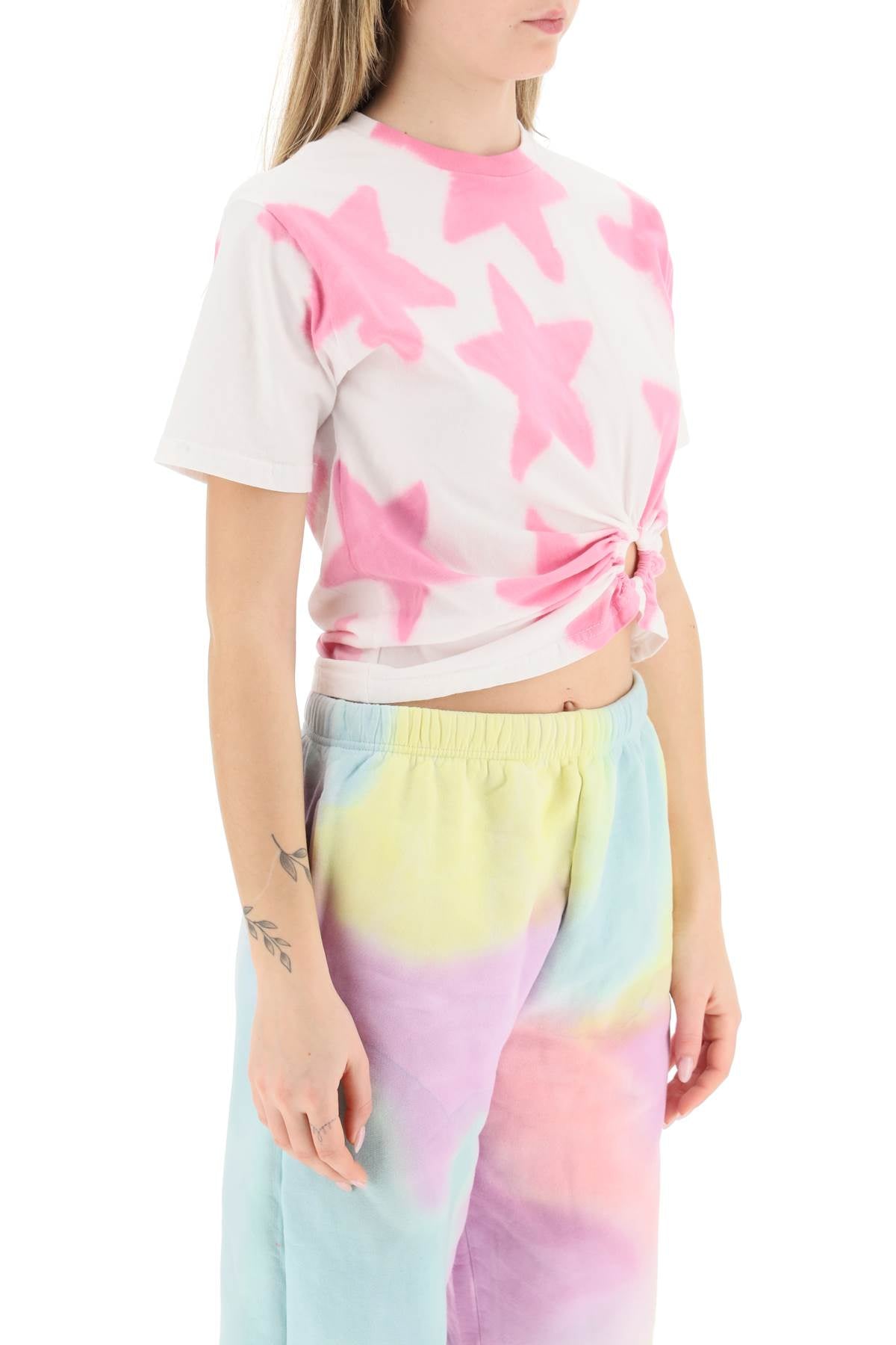 Collina Strada Collina strada tie-dye star t-shirt with o-ring detail