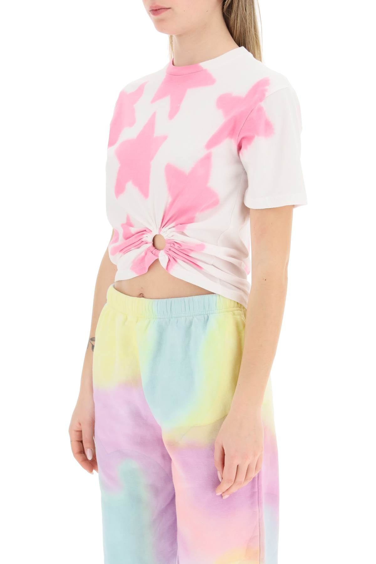 Collina Strada Collina strada tie-dye star t-shirt with o-ring detail