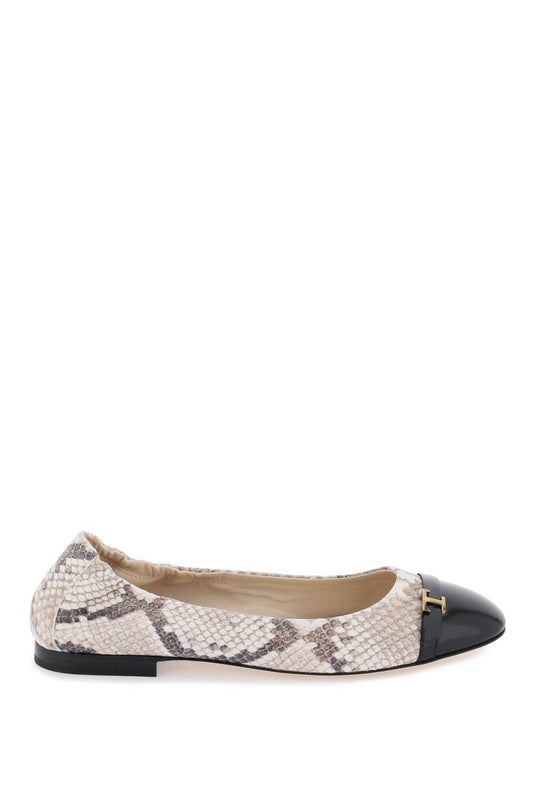 Tod'S Tod's snake-printed leather ballet flats