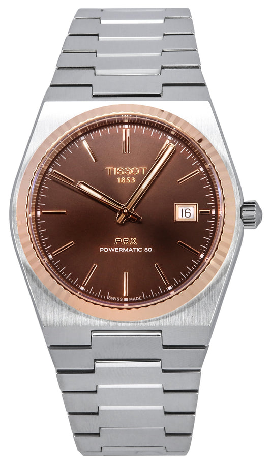 Tissot T-Gold PRX Powermatic 80 Stainless Steel And 18K Gold Bezel Automatic T931.407.41.291.00 100M Men's Watch